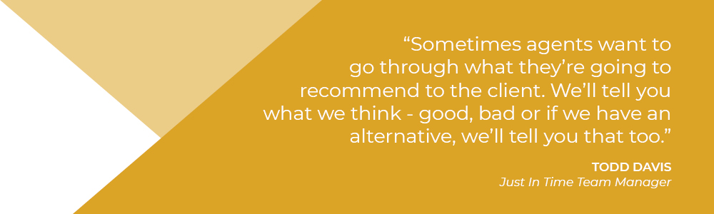 We'll tell you what we think and recommend alternatives Just in Time Team helps you with your sales pitch